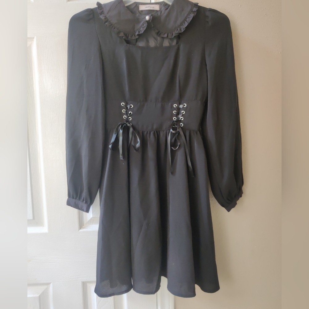 Ank Rouge Sailor Peter Pan Collar Corset Dress Medium with bows